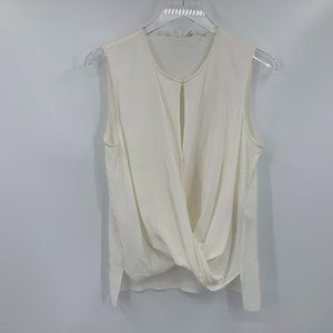 DVF Diane von Furstenberg Daphne Ivory cream silk blouse shirt top new Medium